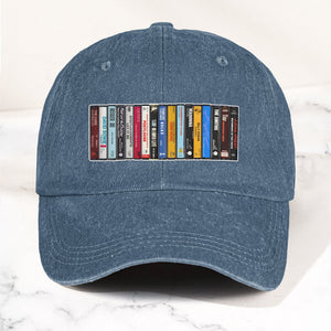 Vintage Cassette Tape Denim Dad Cap Retro Music Collection Aesthetic Hat (With BOX)