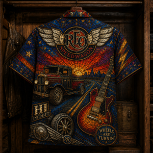 REO Speedwagon Hawaiian Shirt - Stained Glass Classic Rock All-Over Print Button-Up Shirt