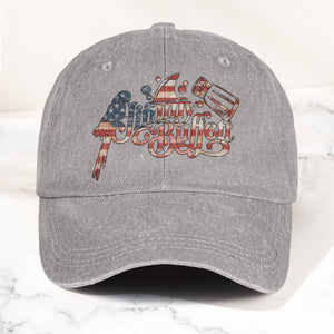Jimmy Buffett Margaritaville Patriotic American Flag Parrot Music Merch Denim Cap Retro Vintage Dad Cap Gift For Dad (With Box)