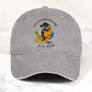 Jimmy Buffett "It's 5 O’Clock Somewhere" Denim Dad Cap Vintage Tropical Hat