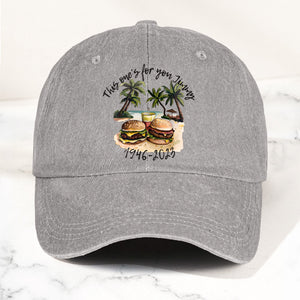 Jimmy Buffett Tribute Denim Dad Cap "This One’s For You Jimmy" Vintage Hat