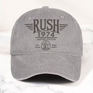 Rush 1974 Starman Logo Denim Cap Vintage Dad Cap Gift For Dad (With Box)