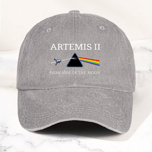 Artemis II Denim Cap Dark Side of the Moon Inspired Space Dad Hat ( With Box)