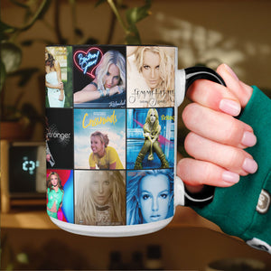 Britney Spears Accent Mug Pop Icon Album Art Collage Gift