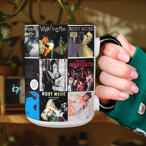 Roxy Music Accent Mug Classic Album Cover Collage Gift for Art Rock Fans