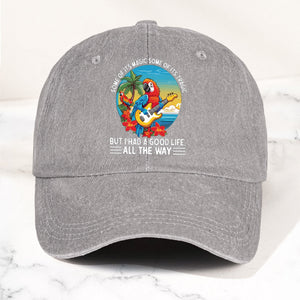 Tropical Parrot Denim Dad Cap “I Had a Good Life All the Way” Island Music Vibes Hat (With BOX)