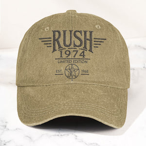Rush 1974 Starman Logo Denim Cap Vintage Dad Cap Gift For Dad (With Box)
