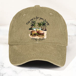 Jimmy Buffett Tribute Denim Dad Cap "This One’s For You Jimmy" Vintage Hat