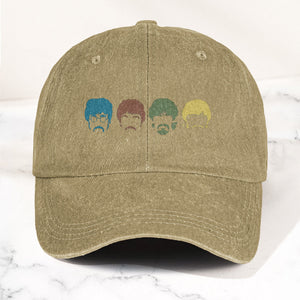 The Fabulous Four Faces Denim Cap Retro The Beatles Tribute Merch Dad Hat (With Box)