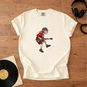 Angus Young Ripping On His Guitar Comfort Tee Classic Music Graphic Shirt