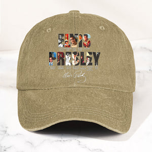 Elvis Presley Denim Dad Cap Iconic Album Collage Design ( With BOX)