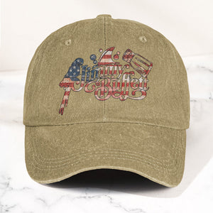 Jimmy Buffett Margaritaville Patriotic American Flag Parrot Music Merch Denim Cap Retro Vintage Dad Cap Gift For Dad (With Box)