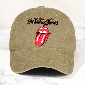 The Rolling Stones Denim Dad Cap Classic Tongue Logo Design ( With BOX)