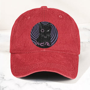The Cure Black Cat Denim Cap Retro The Cure Tribute Merch Dad Hat (With Box)