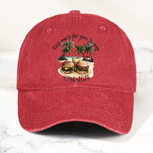 Jimmy Buffett Tribute Denim Dad Cap "This One’s For You Jimmy" Vintage Hat