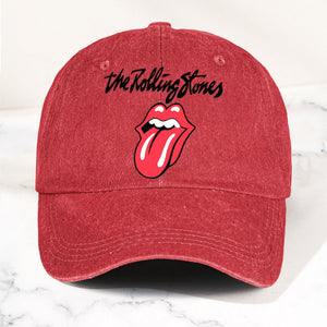 The Rolling Stones Denim Dad Cap Classic Tongue Logo Design ( With BOX)