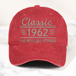 The Rolling Stones Classic 1962 Est Rock And Roll Band Music Merch Denim Cap Retro Vintage Dad Cap Gift For Dad (With Box)