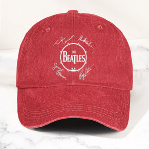 The Beatles Denim Dad Cap Classic Drum Logo Signature Design ( With BOX)