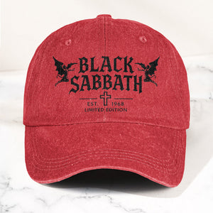 Black Sabbath Band Logo Est 1968 Denim Cap Retro Vintage Dad Cap Gift For Dad (With Box)