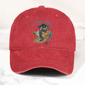 It's 5 O'Clock Somewhere Denim Cap Retro Jimmy Buffett Tribute Dad Baseball Cap (With Box)