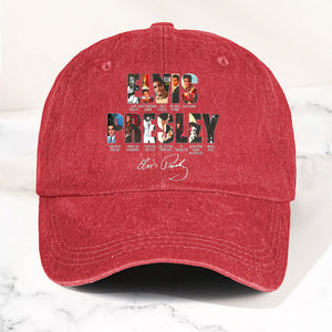 Elvis Presley Denim Dad Cap Iconic Album Collage Design ( With BOX)