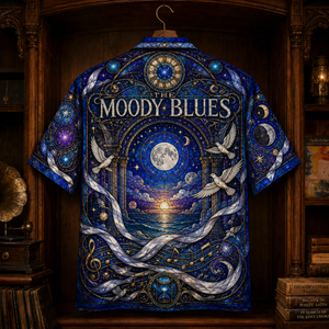 The Moody Blues Hawaiian Shirt - Stained Glass Progressive Rock All-Over Print Button-Up Shirt