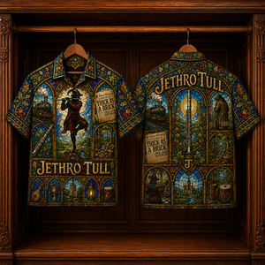 Jethro Tull Hawaiian Shirt - Stained Glass Progressive Rock All-Over Print Button-Up Shirt