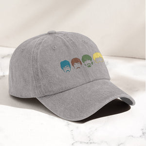 The Fabulous Four Faces Denim Cap Retro The Beatles Tribute Merch Dad Hat (With Box)