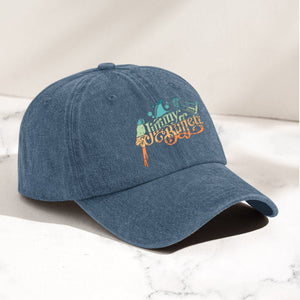Jimmy Buffett Logo Denim Dad Cap Vintage Washed Tropical Lifestyle Hat