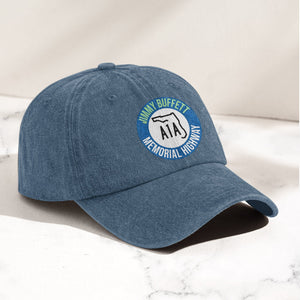 Jimmy Buffett A1A Memorial Highway Denim Cap Retro Jimmy Buffett Tribute Dad Hat (With Box)