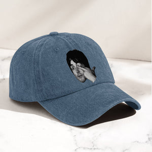 Paul McCartney Vintage Portrait Denim Cap The Beatles Retro Dad Hat ( With Box)