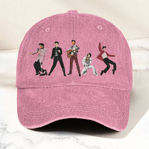 Elvis Presley Denim Cap Iconic Eras Graphic Dad Hat (With Box)