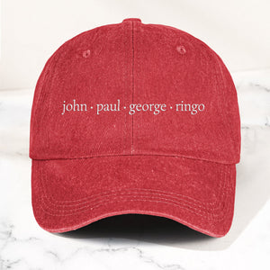 John Paul George Ringo Denim Cap Minimalist Beatles Dad Hat Gift ( With Box)