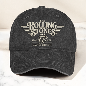 The Rolling Stones Tongue Logo Est 1962 Denim Cap Retro Vintage Dad Cap Gift For Dad (With Box)