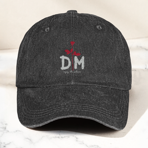 DM Rose Denim Cap Minimalist Depeche Mode Inspired Dad Hat (With Box)