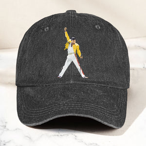 Vintage Freddie Mercury Denim Cap Queen Band Tribute Merch Dad Hat (With Box)