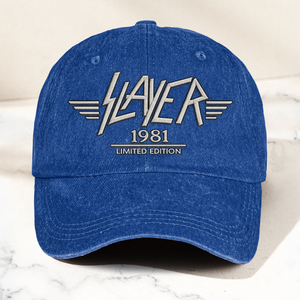 Slayer Band Logo Est 1981 Denim Cap Retro Vintage Dad Cap Gift For Dad (With Box)