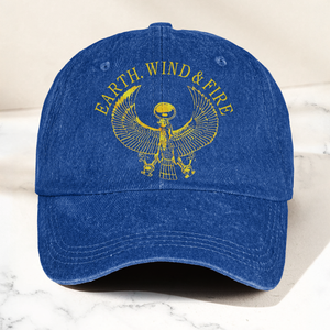 Earth Wind Fire Vintage Gold Egyptian Falcon Logo Denim Cap Retro Vintage Dad Cap Gift For Dad (With Box)