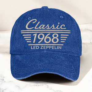 Led Zeppelin Classic 1968 Est Hard Rock Heavy Metal Band Music Merch Denim Cap Retro Vintage Dad Cap Gift For Dad (With Box)