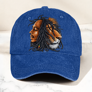 Bob Marley Lion of Judah Reggae Music Merch Vintage Rasta Graphic Denim Cap Retro Vintage Dad Cap Gift For Dad (With Box)