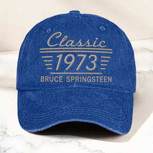 Bruce Springsteen Classic 1973 Est Heartland Rock Band Music Merch Graphic Denim Cap Retro Vintage Dad Cap Gift For Dad (With Box)
