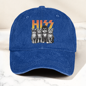 Hiss Cats Rock Kittens Denim Cap Retro Hiss Band Merch Gift for Dad (With Box)