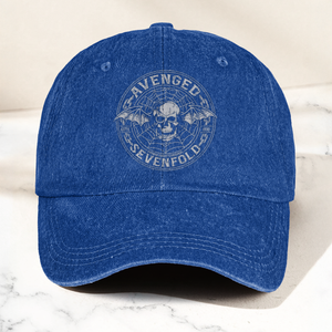 Avenged Sevenfold Deathbat Logo Denim Cap Retro Vintage Dad Cap Gift For Dad (With Box)