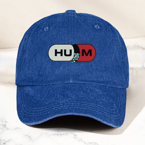 Hum Medication Parody Vintage Dad Hat Funny Graphic Hum Band Cotton Cap (With Box)