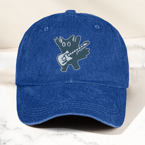 Rockstar Cat Artwork Vintage Denim Cap Retro The Cure Band Merch Gift for Dad (With Box)