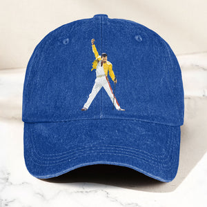 Vintage Freddie Mercury Denim Cap Queen Band Tribute Merch Dad Hat (With Box)
