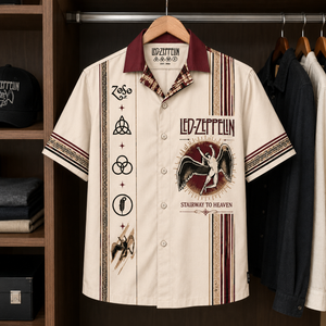 Led Zeppelin Luxury Design Hawaiian Shirt - Mexican Inpsired Swan Song Hawaiian Shirt