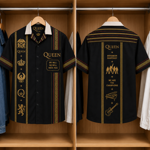 Queen Luxury Design Hawaiian Shirt - Mexican Inpsired Hawaiian Shirt Black Version