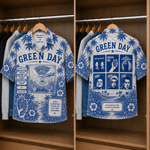 Green Day Luxury Design Hawaiian Shirt - Tropical Blue Inpsired Hawaiian