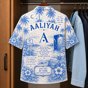 Aaliyah Tropical Hawaiian Shirt - Tropical Blue Inpsired Hawaiian Shirt